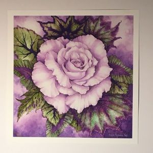 A ROSE AMONG THE COLEUS Giclee print on premium paper